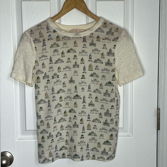 TORY BURCH silk printed t-shirt - Picture 1 of 7